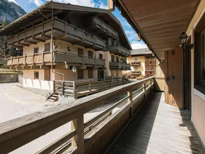 a balcony with a view of the mountains at Apartment Fontanelle-4 by Interhome in Alba di Canazei