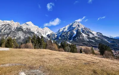 a view of a mountain range with snow covered mountains at Lovely Apartment In San Vito Di Cadore in San Vito di Cadore