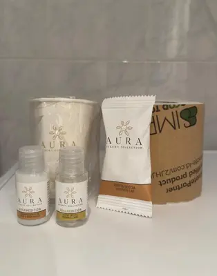 a group of four products sitting on a shelf at AlpinVista- Le Maddalene in Cavareno