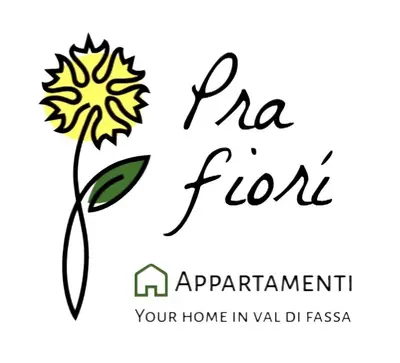 a logo for a real front organization with a flower at Appartamenti Pra Fiorì in Vigo di Fassa