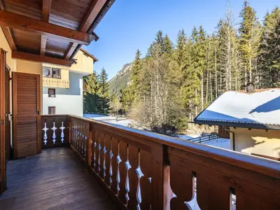 a balcony with a view of the mountains at Apartment Cesa degli Abeti by Interhome in Campitello di Fassa