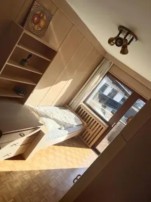 an attic room with a bed and a window at Plose Appartements in Bressanone