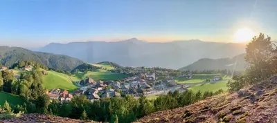 a small town on a hill in the mountains at Apartment in South Tyrol with a beautiful panoramic view in Verano