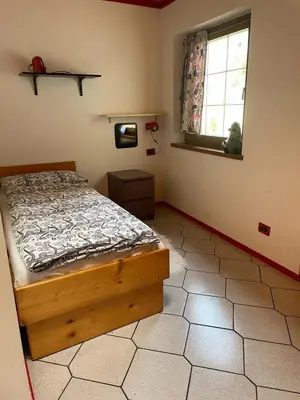 a bedroom with a bed and a window at Casa Leo By Gonewlocation in Cavalese