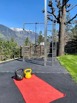 a red carpet with two rubber ducks on a playground at Dahoam - Vistasuite in Schenna