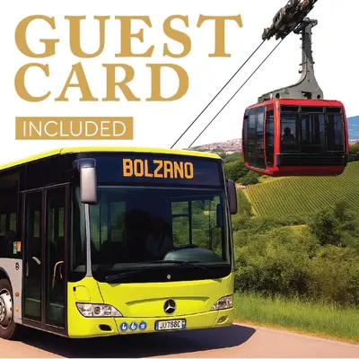 a yellow bus driving down a road with a gliest car at VILLAREJA - Private City Suite im Herzen der Bozner Altstadt in Bolzano