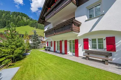 an aerial view of a building in the snow at Eden Dolomites in Selva di Val Gardena