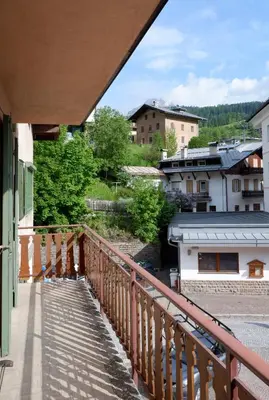 a view from the balcony of a building at Appartamento di Nina in Moena