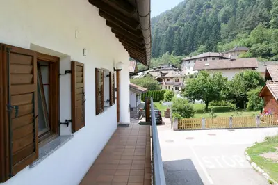 a view from the balcony of a house at Casa Virginia in Val di Fiemme in Castello di Fiemme