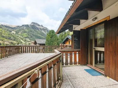 a balcony with a view of a mountain at Apartment Albert by Interhome in Penia