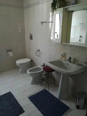 a bathroom with a sink and a toilet and a mirror at Casa Alice in Mezzano