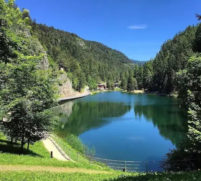 a large lake in the middle of a mountain at Casanna in Cavareno