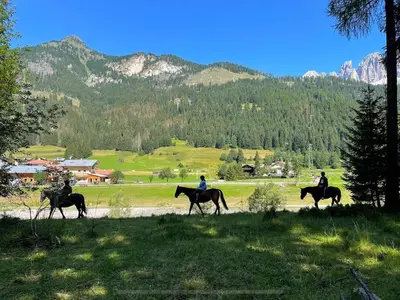 a gondola ride in the mountains with mountains in the background at Il Sole delle Dolomiti in Campestrin