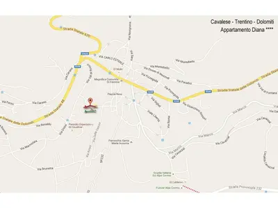 a map of the tbilisi bartica bartica locality at Appartamento Diana in Cavalese