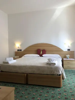 a bedroom with a large bed in a room at Albergo La Bicocca in Paneveggio