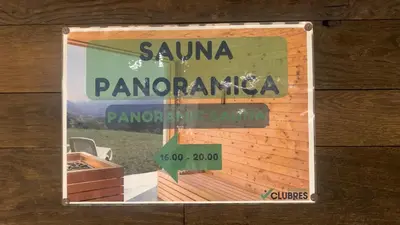 a sign that says samana panamancaarmaarma at Appartamento Stella Alpina con sauna piscina palestra e posto auto in Cavalese