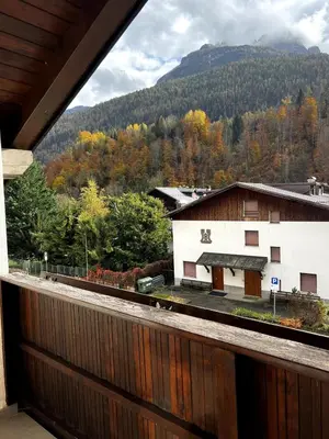 a view from the balcony of a house at La Tana di Giò in Forno di Zoldo