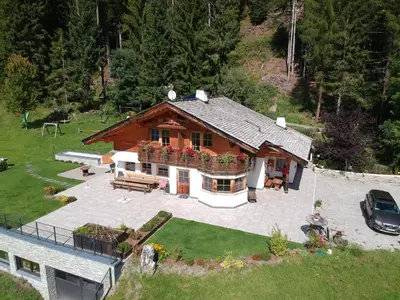 an aerial view of a house with a yard at Ferienhaus Morx Puite in Moso