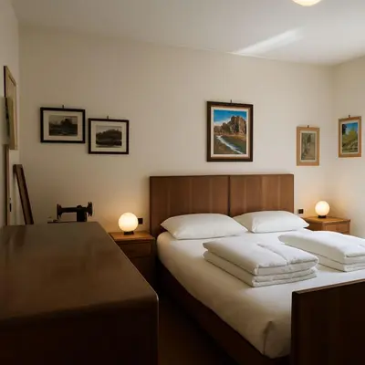 a bedroom with two beds and two tables and two lamps at Casa Tullia by Go New Location in Ziano di Fiemme