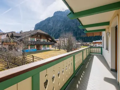 a balcony with a view of a mountain at Apartment Ardoney-2 by Interhome in Canazei