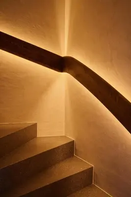 a set of stairs in a building at Les Pares in Corvara in Badia