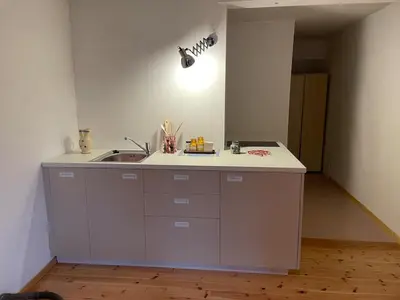 a kitchen with a sink and a counter top at Monoloclae-Prati di Solaiolo in Solaiolo