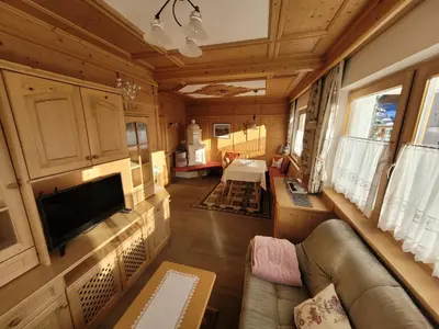 an overhead view of a living room in a tiny house at Chalet Milandora in La Villa