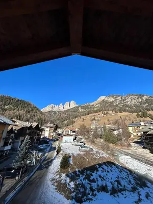 a view of a mountain from the top of a building at Cèsa Nicole e Patrick in Campitello di Fassa