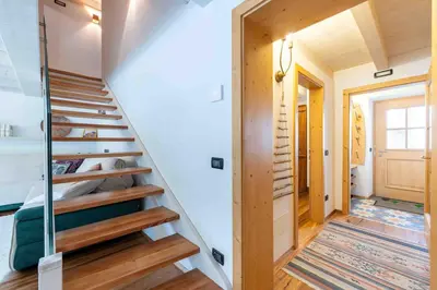 a staircase in a tiny house at Cesa Cres in Pera