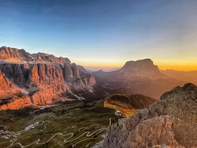 a view of the grand canyon at sunset at Apartment Cesa Vedla DOLOMITES by Interhome in Bulla
