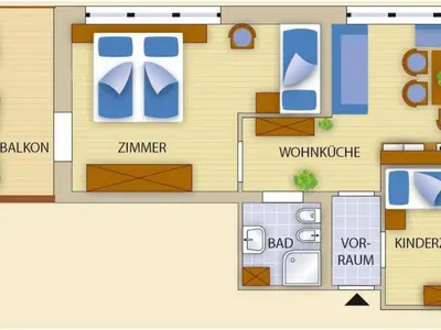 a floor plan of a house at Apartment Rosenheim Appartement 2 by Interhome in Maranza