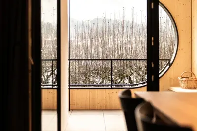 an open door to a room with a view of trees at Senner Nature Stay in Riscone