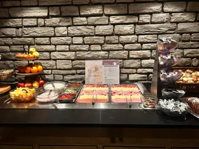 a buffet with many different types of food on display at Hotel Angerer in Bressanone