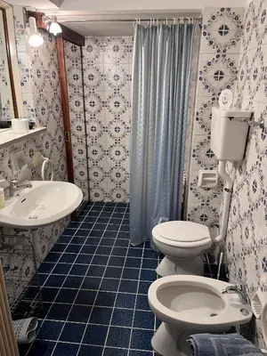 a bathroom with a toilet and a sink at Ciasa Luciana in Moena
