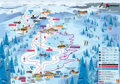 a map of a ski resort in the mountains at Gasthof Greif in Sarntal
