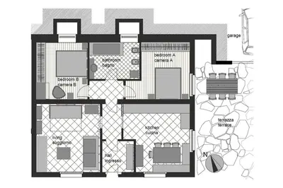 a floor plan of a house at Casa Dolci by Sunhome Fiemme in Tesero