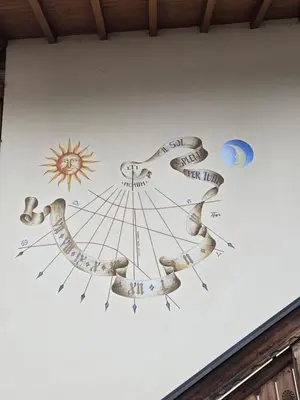 a wall mural of the solar system on a wall at Appartamento La Meridiana in Tonadico