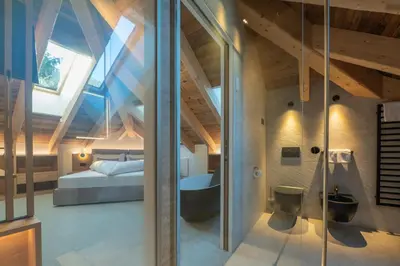 a bathroom with a sink and a shower at Il rifugio dei sogni - Exclusive Apartments in San Sigismondo