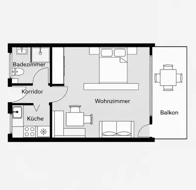 a black and white floor plan at Bergblick 33 in Plaus