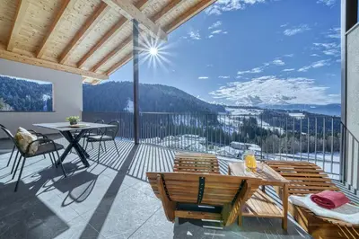 a bathroom with a sink and a toilet and a shower at Hinterrainerhof - Nature Apartments in Avelengo