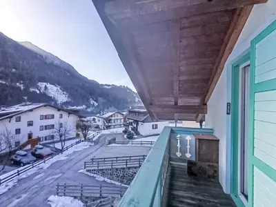 a balcony of a house with a view of a mountain at Apartment Cesa sot Larsec by Interhome in Campestrin