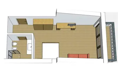 a floor plan of a small house at Hotel Enzian in Villa Ottone