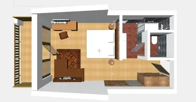 a floor plan of a room with wooden floors at Hotel Enzian in Villa Ottone