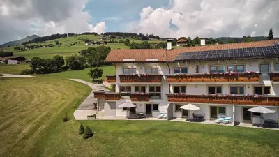 an aerial view of a large house in a field at Bergdiamant in Maranza