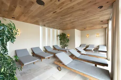 a row of chairs in a waiting room at Seiser Alm Urthaler in Alpe di Siusi