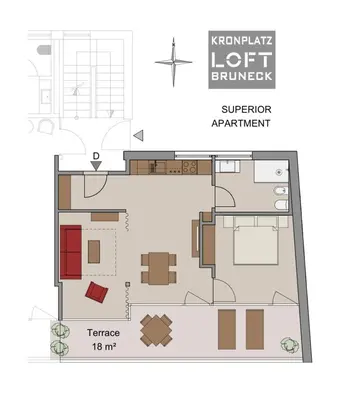 a floor plan of a house at Kronplatz LOFT Bruneck in Brunico