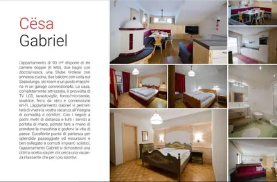 a collage of photos of a hotel room at Gabriel in Ortisei