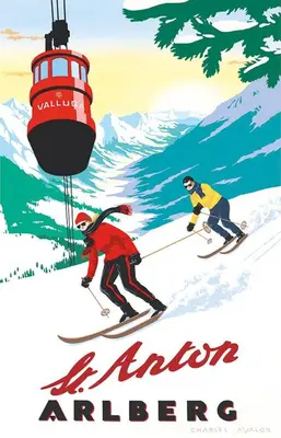 two people skiing down a mountain with a ski lift at Residence Villa Funtanes in Selva di Val Gardena