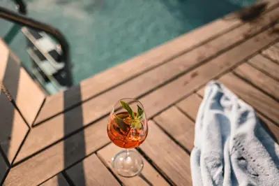 a wine glass sitting on top of a table at Villa Baronessa in Caldaro