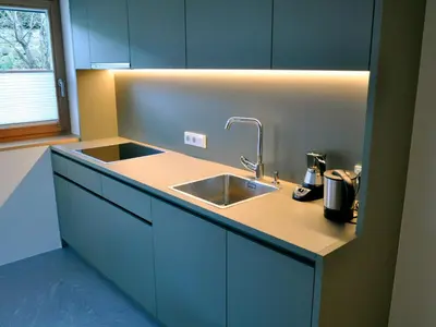 a kitchen with a sink and a counter top at Apartments Frieda in Valdaora